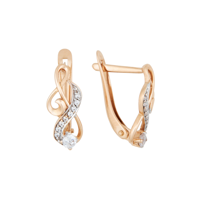 Серьги из золота 585 пробы c бриллиантами, Л 0616 5013 за 22000