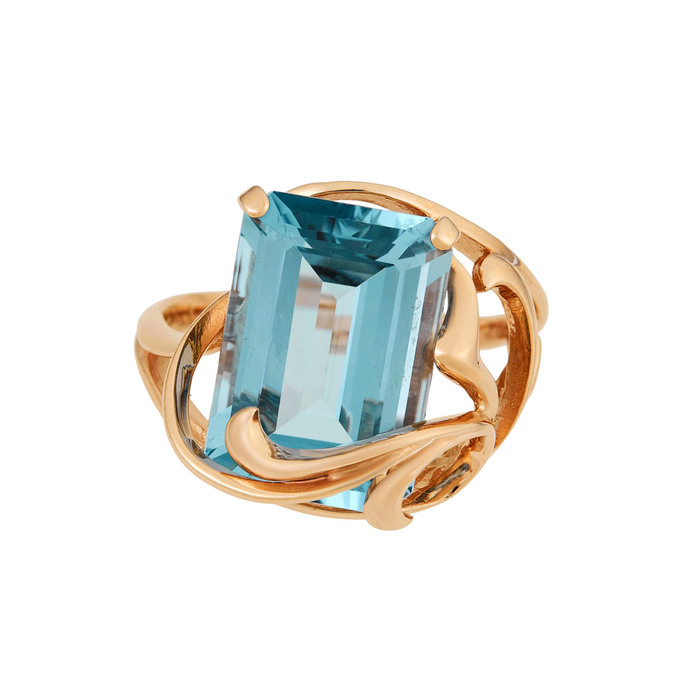 Кольцо из золота 585 пробы c топазом, Л 3506 8919 за 57900