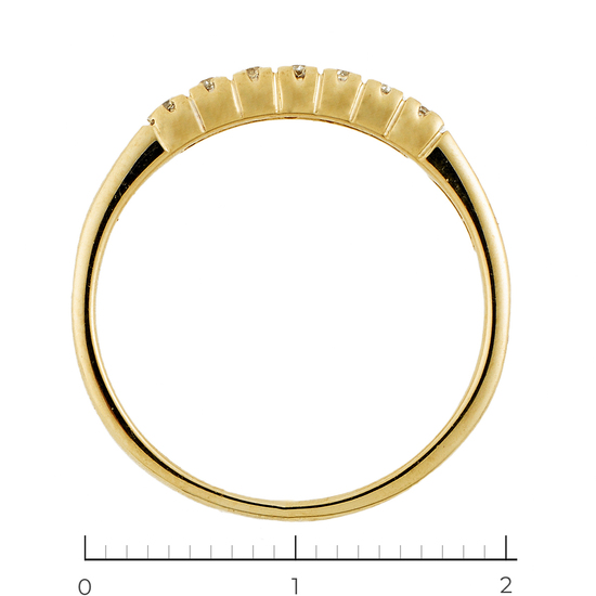 Кольцо из желтого золота 585 пробы c 7 бриллиантами, Л06157276 за 8360