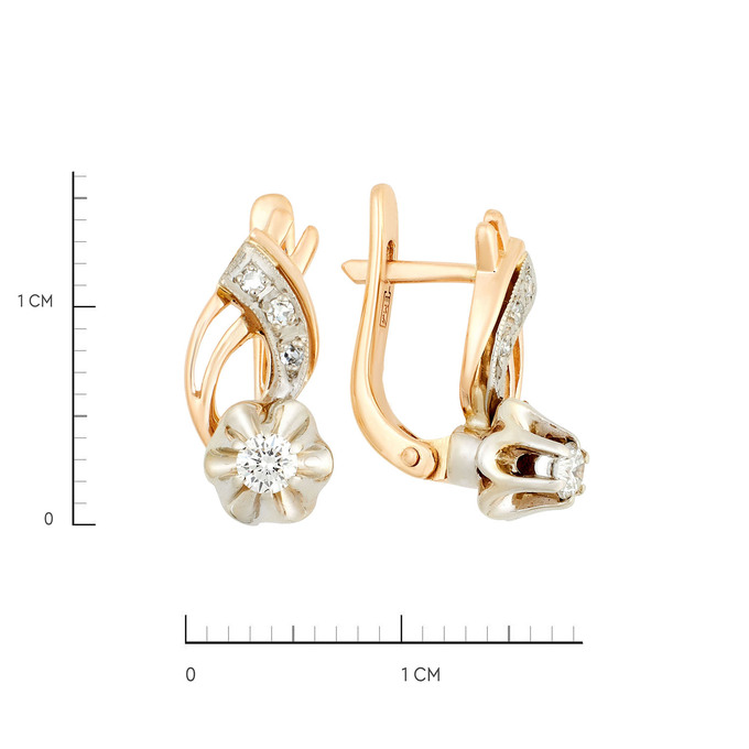 Серьги из золота 585 пробы с бриллиантами, Л 2813 2706 за 82200