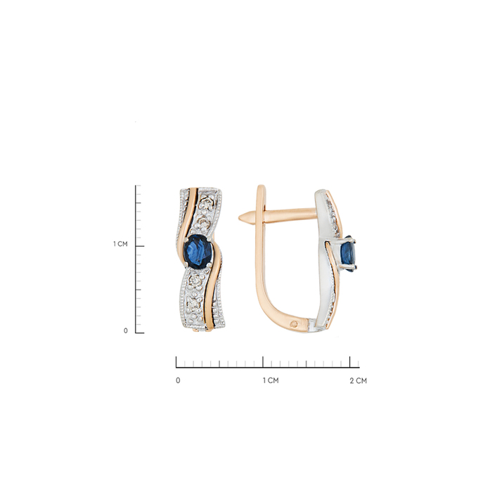 Серьги из золота 585 пробы c сапфиром и бриллиантами, К 0000 5405 за 51900