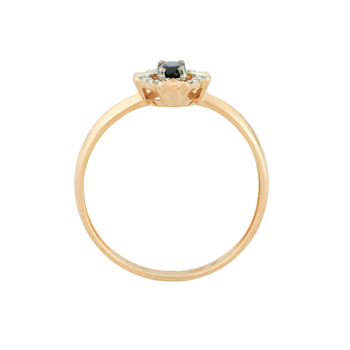 Кольцо из золота 585 пробы c сапфиром и бриллиантами, Л 4107 5860 за 26320