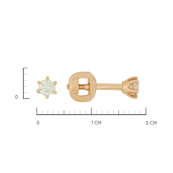 Серьги из золота 585 пробы c бриллиантами, Ц О007 2177 за 31920