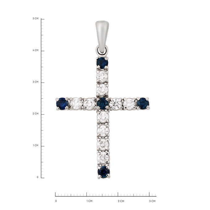 Подвеска из золота 585 пробы c сапфирами и бриллиантами