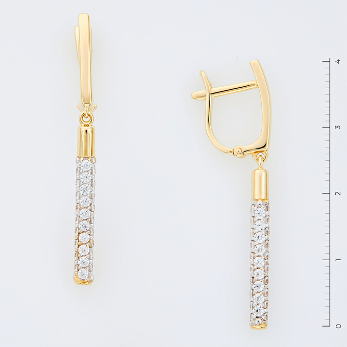 Серьги из золота 585 пробы c фианитами