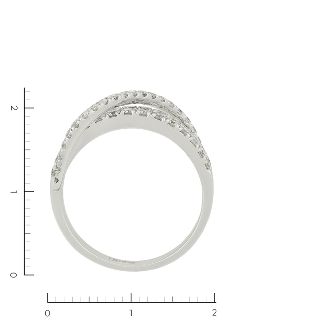 Кольцо из белого золота 585 пробы c 52 бриллиантами