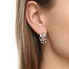 Серьги из желтого золота 585 пробы c фианитами