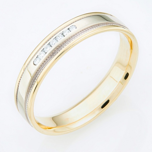 Кольцо из комбинированного золота 585 пробы c 7 бриллиантами Л45003511 фото 1