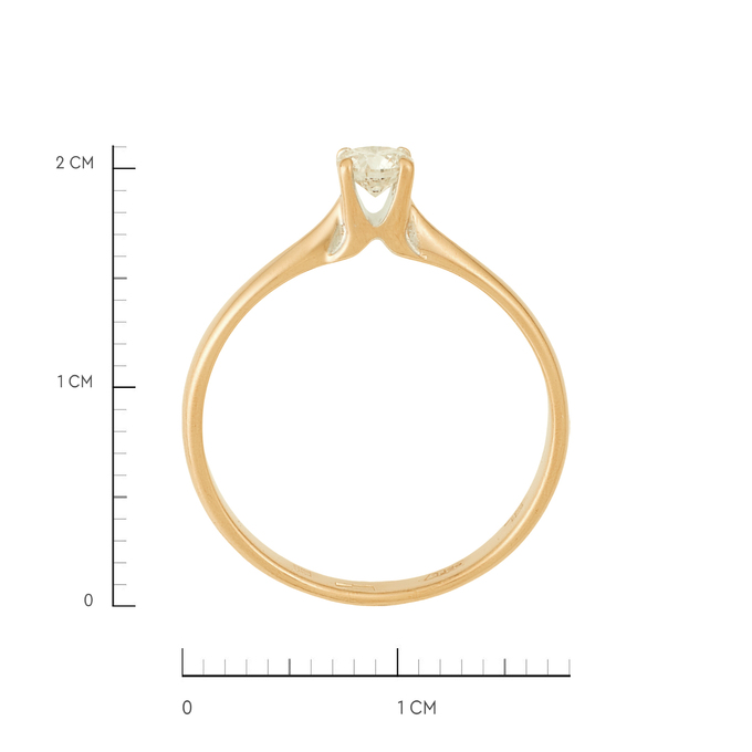 Кольцо из золота 585 пробы c бриллиантом, Л 1812 0488 за 32000