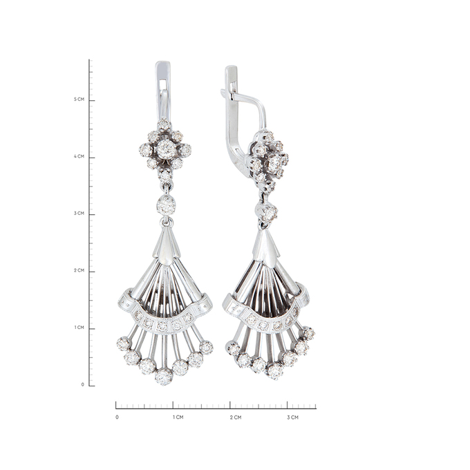 Серьги из золота 585 пробы c 44 бриллиантами, Л 4502 5865 за 165000