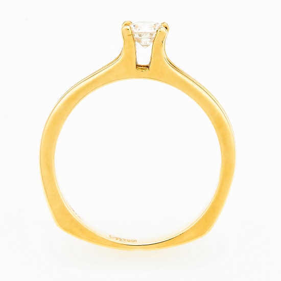 Кольцо из желтого золота 750 пробы c 1 бриллиантом, Л24117861 за 42900
