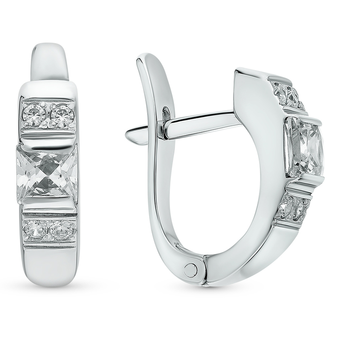 Серьги из золота 585 пробы c фианитами