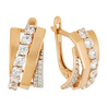 Серьги из золота 585 пробы c 34 фианитами