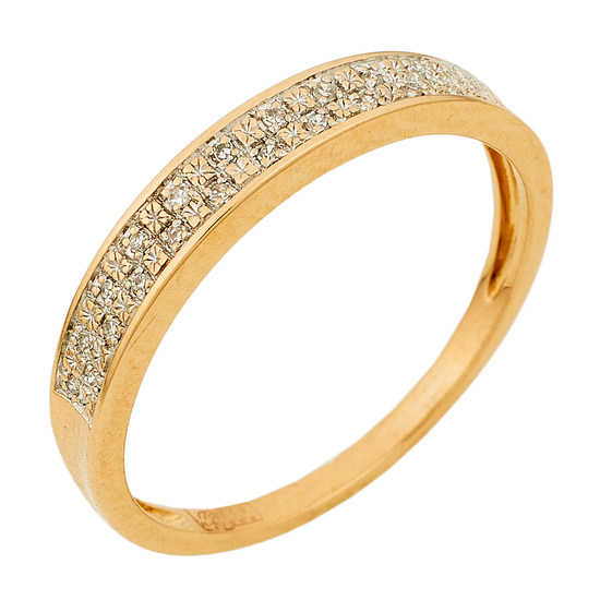 Кольцо из комбинированного золота 585 пробы c 23 бриллиантами, Л73021384 за 10740