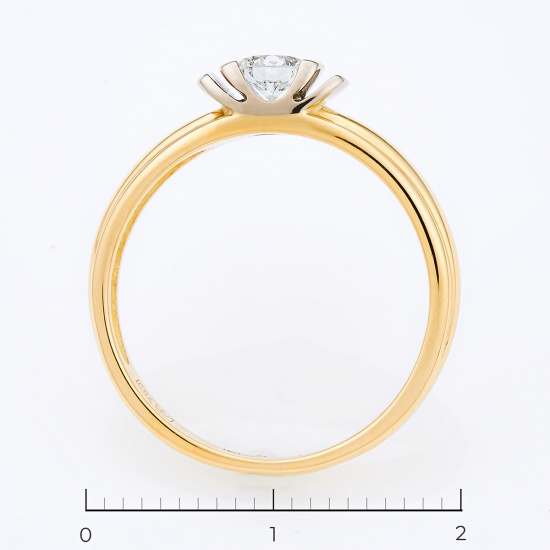 Кольцо из комбинированного золота 750 пробы c 1 бриллиантом, Л04073971 за 60760