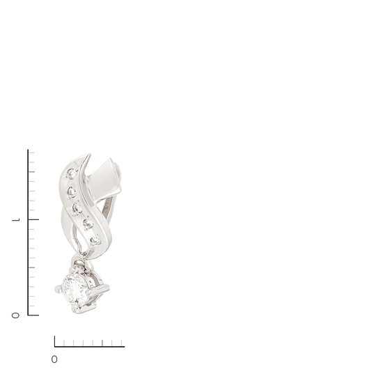 Подвеска из белого золота 585 пробы c 6 бриллиантами, Л06161539 за 28400