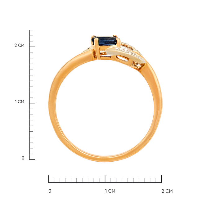 Кольцо из золота 585 пробы c сапфиром и бриллиантами, Л 2908 9004 за 34320