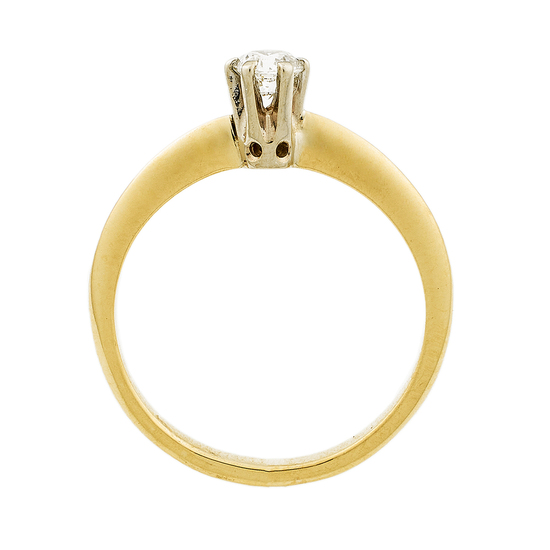 Кольцо из комбинированного золота 585 пробы c 1 бриллиантом, Л73020720 за 14750