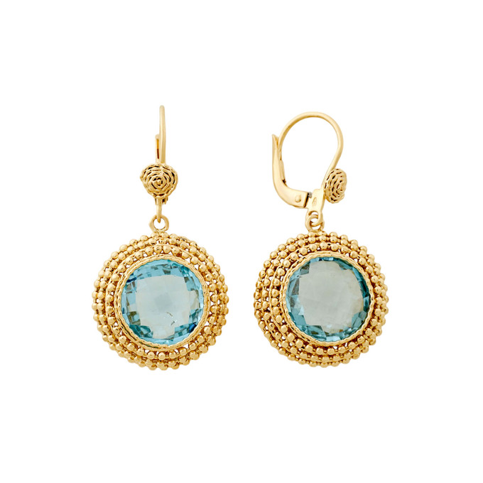 Серьги из золота 585 пробы с топазами, Л 2812 7560 за 84200