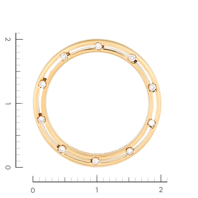 Кольцо из желтого золота 750 пробы c 20 бриллиантами, Л 2808 5985 за 99000