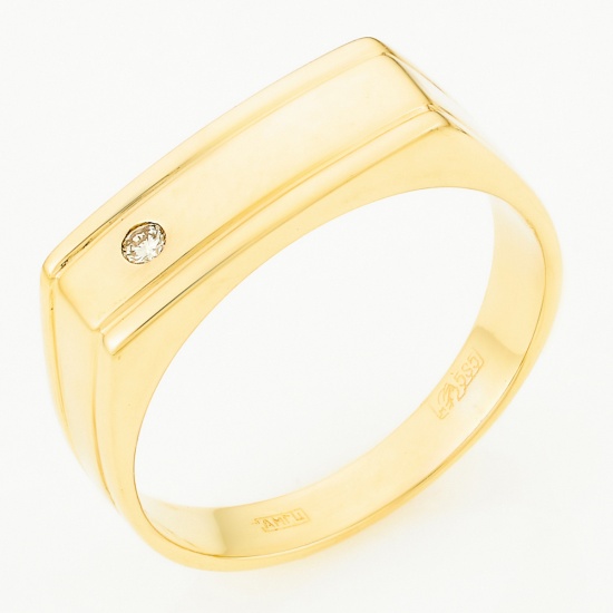 Кольцо из желтого золота 585 пробы c 1 бриллиантом, Л28081587 за 18450