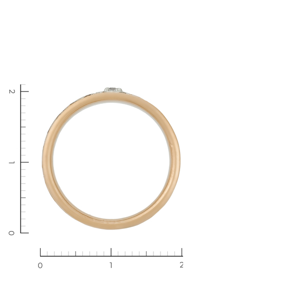 Кольцо из комбинированного золота 585 пробы c 1 бриллиантом, Л05142830 за 41200