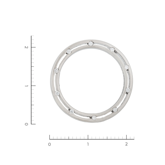 Кольцо обручальное из белого золота 750 пробы c 20 бриллиантами, Л09105875 за 90000