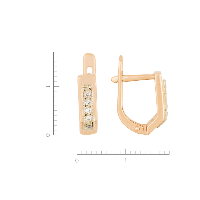 Серьги из золота 585 пробы c 10 бриллиантами, Л 2211 5709 за 33520