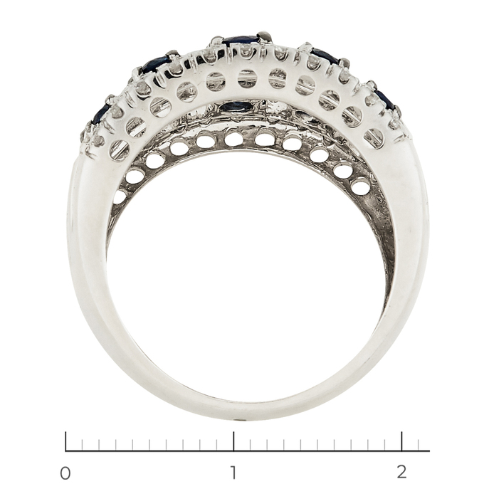 Кольцо из белого золота 585 пробы c 15 сапфирами и 44 бриллиантами, Л 2808 8547 за 85000