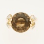 Кольцо из комбинированного золота 585 пробы c 12 бриллиантами и 1 раухтопазом Л31105552 фото 2