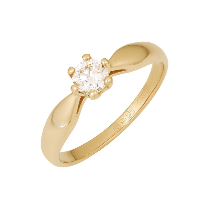 Кольцо из золота 585 пробы c бриллиантом, Л 4807 7757 за 75600