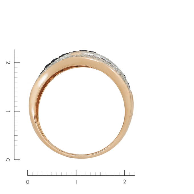 Кольцо из красного золота 585 пробы c 44 бриллиантами и 23 сапфирами, Л 1811 3829 за 38400