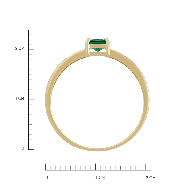 Кольцо из золота 585 пробы c бриллиантами и синтетическим изумрудом, Л 1116 6412 за 22000
