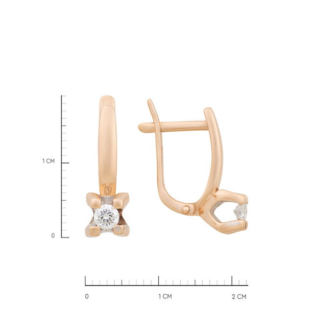 Серьги из золота 585 пробы с бриллиантами, Л 7302 1167 за 65400