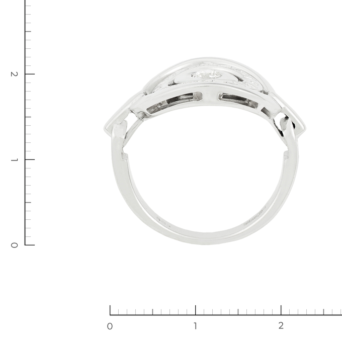 Кольцо из белого золота 585 пробы c 1 бриллиантом и 1 бриллиантом, Л 4708 8729 за 72000
