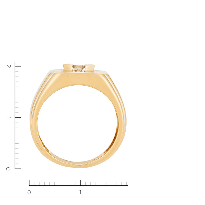 Кольцо из желтого золота 585 пробы c 1 бриллиантом, Л 5405 4337 за 55120