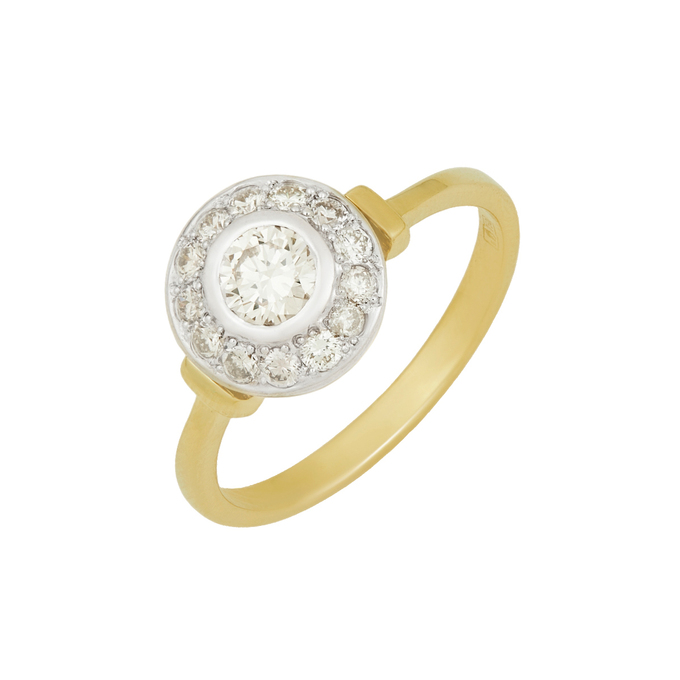 Кольцо из золота 750 пробы c бриллиантами