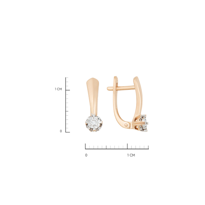 Серьги из золота 585 пробы c бриллиантами, К 0000 2930 за 31400