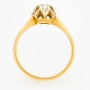 Кольцо из комбинированного золота 750 пробы c 1 бриллиантом Л24120608 фото 3