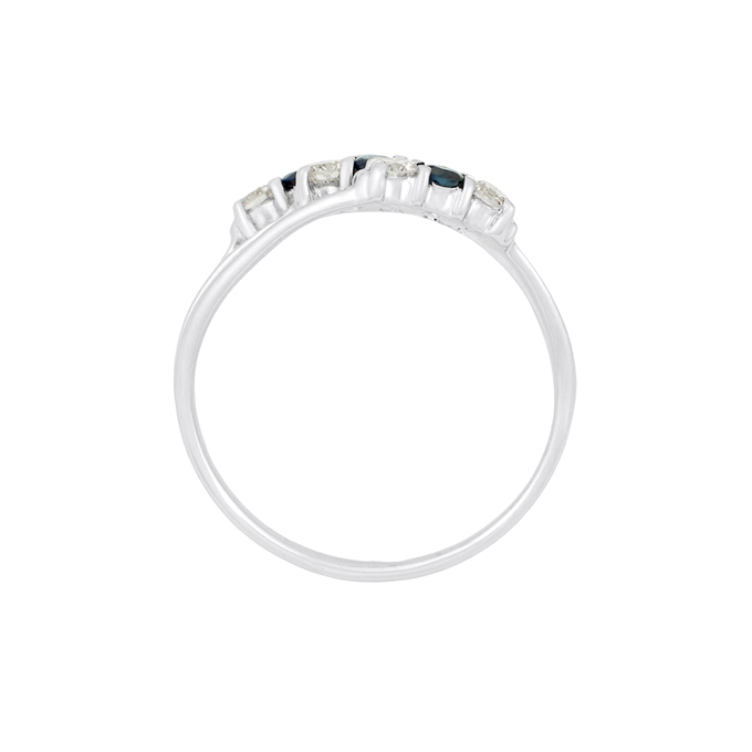 Кольцо из золота 585 пробы c бриллиантами и сапфирами, Л 6002 5426 за 42000