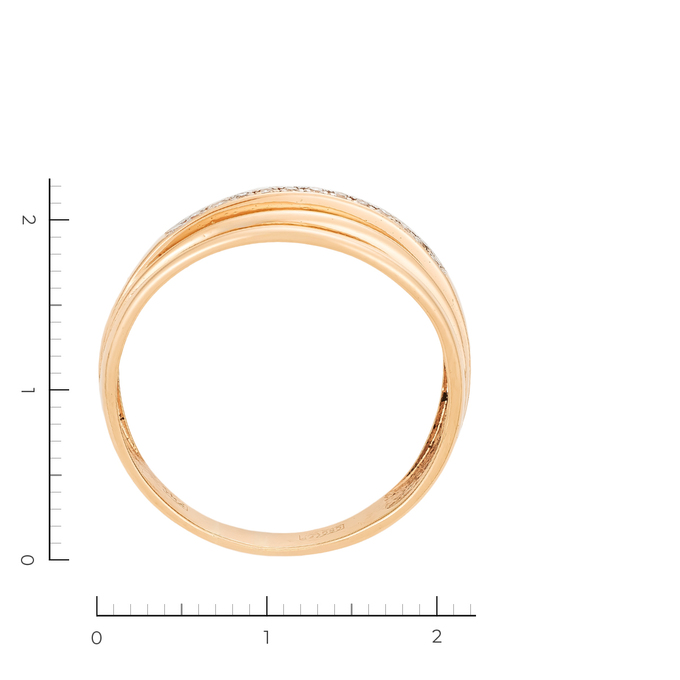 Кольцо из красного золота 585 пробы c 13 бриллиантами, Л 4306 1640 за 44400