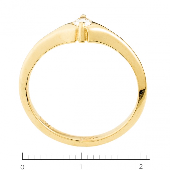 Кольцо из желтого золота 585 пробы c 1 бриллиантом, Л28083551 за 10760
