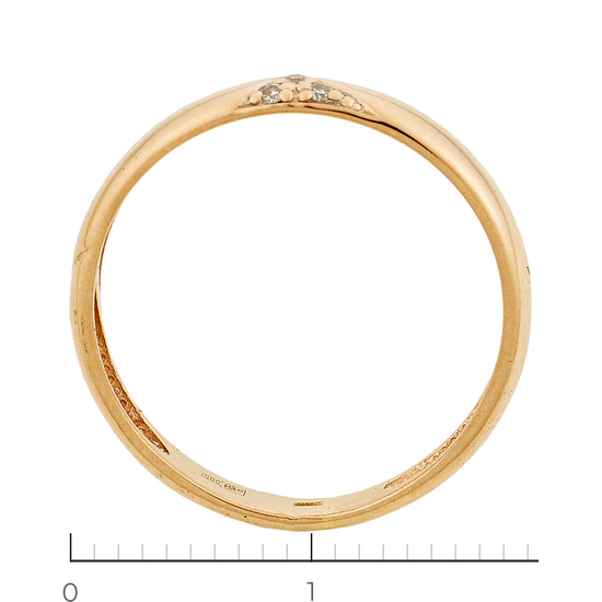 Кольцо из красного золота 585 пробы c 3 бриллиантами, Л12077961 за 8700