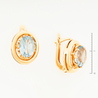 Серьги из красного золота 585 пробы c 2 топазами