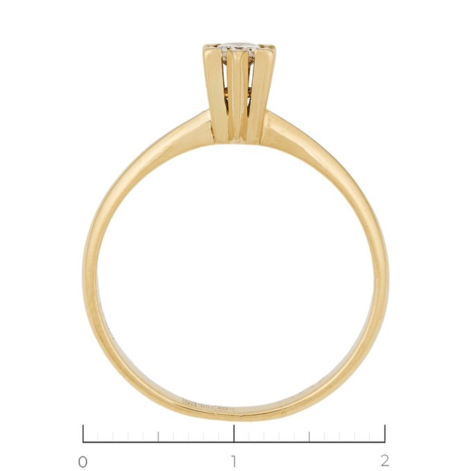 Кольцо из желтого золота 750 пробы c 1 бриллиантом, Л 4306 0709 за 25740