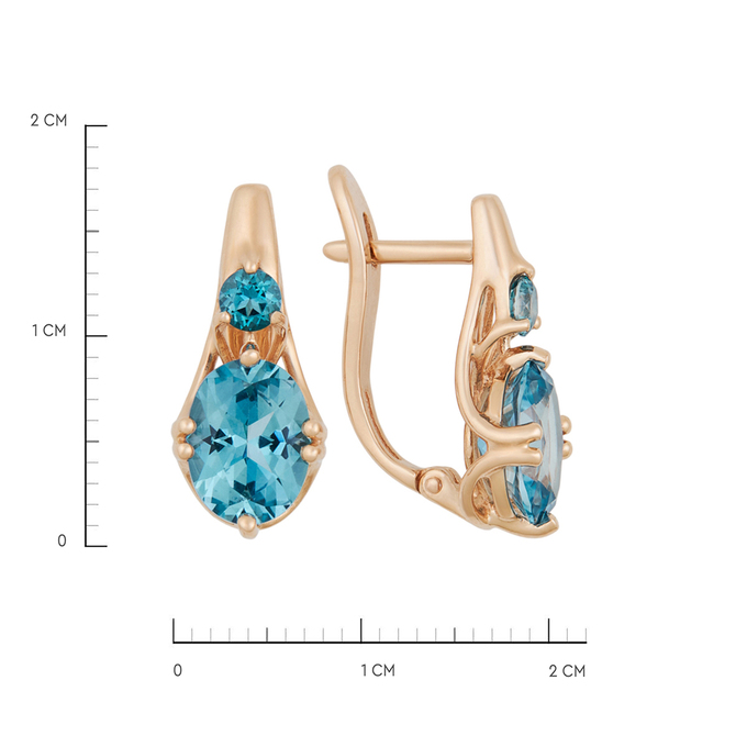 Серьги из золота 585 пробы c топазами, К 0000 3649 за 43200