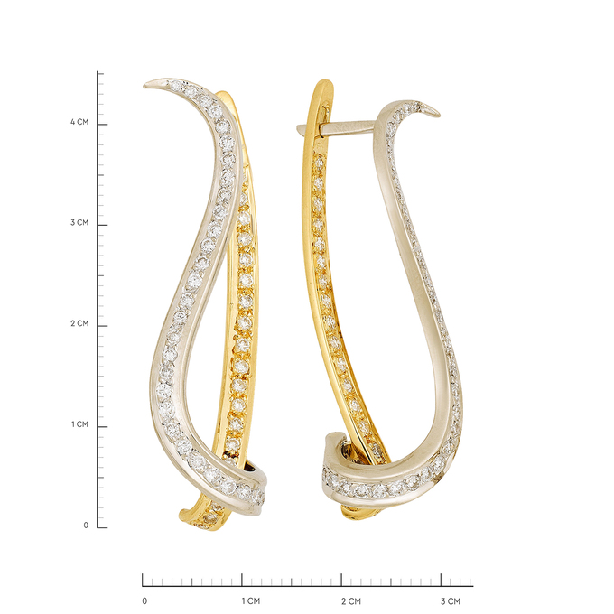 Серьги из золота 750 пробы c бриллиантами, Ц О007 2301 за 217120