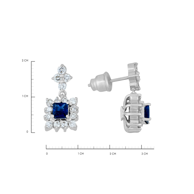 Серьги из золота 750 пробы c сапфирами и бриллиантами, К 0000 2501 за 145000