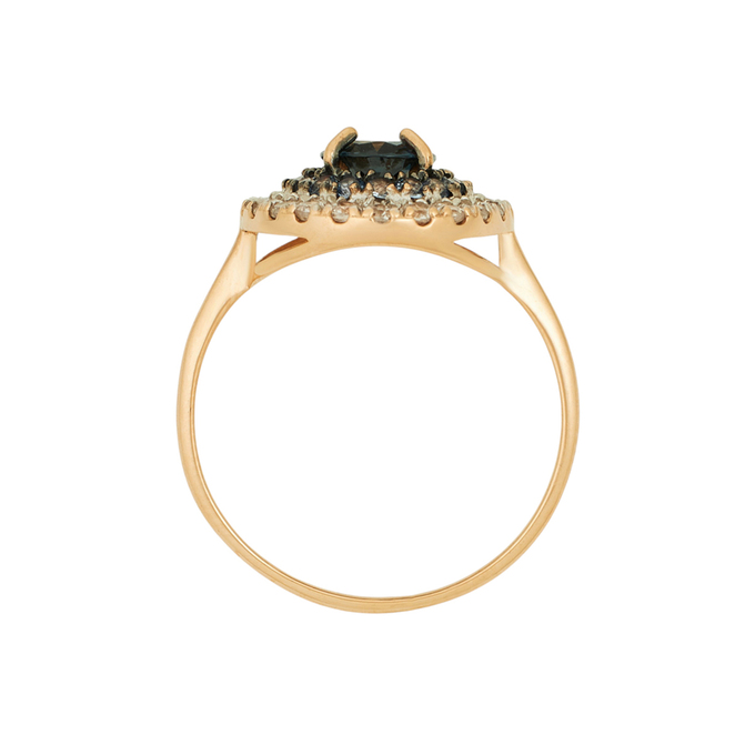 Кольцо из золота 585 пробы c топазом Лондон, топазами и фианитами, Л 5804 9936 за 36480