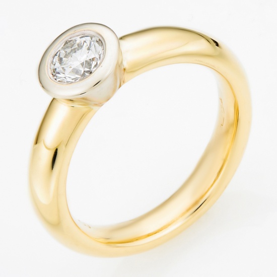 Кольцо из комбинированного золота 750 пробы c 1 бриллиантом, Л51032635 за 84525